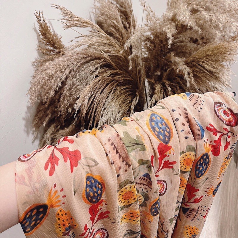 Váy hoa tơ nhún ngực 2 lớp | BigBuy360 - bigbuy360.vn