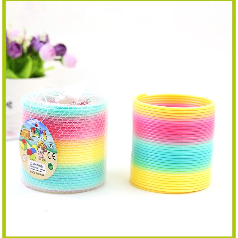 Đồ Chơi Vòng Tròn Xếp Hình Màu Cầu Vồng Phát Triển Trí Não Cho Bé