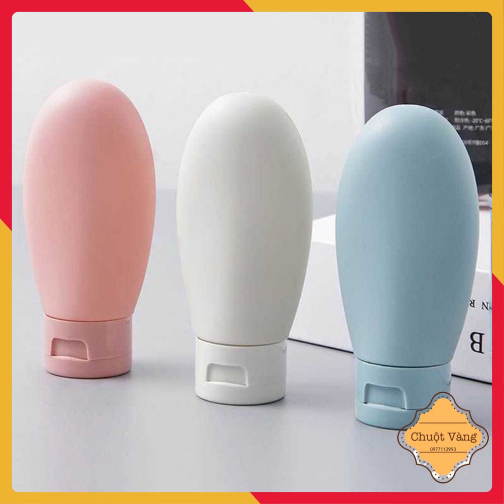Set 3 chai lọ chiết mỹ phẩm du lịch bằng nhựa silicone nhiều màu tiện dụng