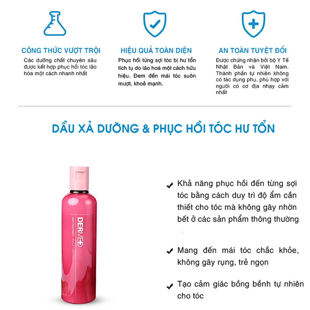 (Minisize) Dầu xả phục hồi cấu trúc tóc hư tổn Dermed Hair Treatment 40ml