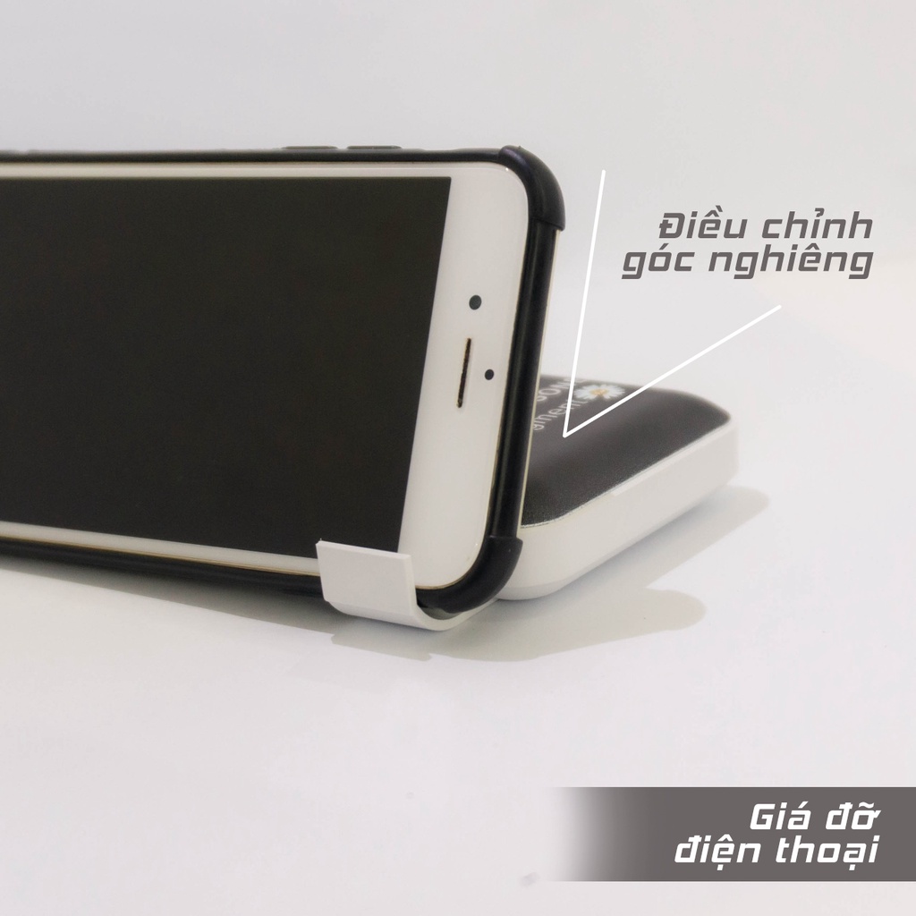 Pin Dự Phòng 10000mAh, Cục Sạc Nhanh Dung Lượng Chuẩn 5 Trong 1, Tích Hợp 4 Dây Sạc Và Đèn Flash An Toàn Tiện Lợi