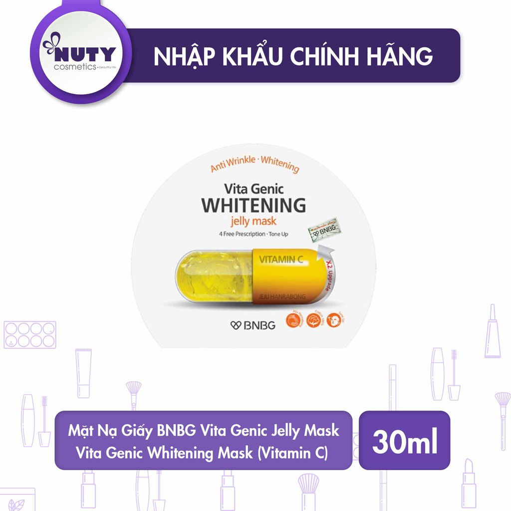 [Bạn mới nhập COSHBM -50% đơn 0Đ] Mặt Nạ Giấy Cấp Ẩm, Dưỡng Trắng, Mờ Thâm BNBG Vita Genic Jelly Mask 30ml (1 cái) | WebRaoVat - webraovat.net.vn