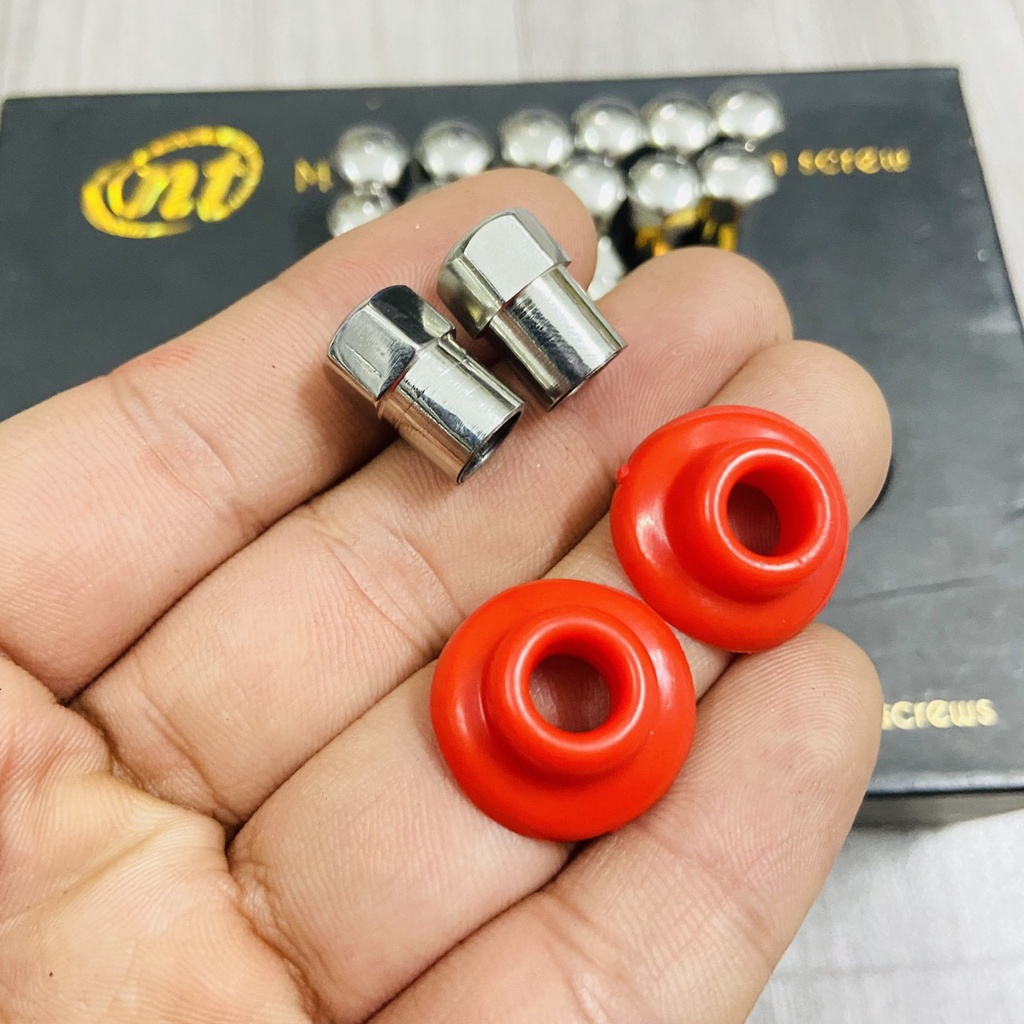 (ĐƠN GIẢN LÀ ĐẸP) COMBO NẮP VAN VÒI XE MÁY NHÔM VÀ TÁN CAO SU VAN VÒI GẮN XE MÁY