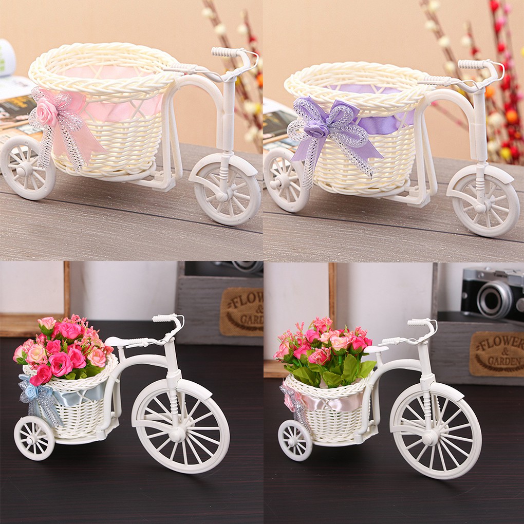 Giỏ đựng hoa hình xe đạp ba bánh độc đáo đẹp mắt nhiều màu sắc tùy chọn