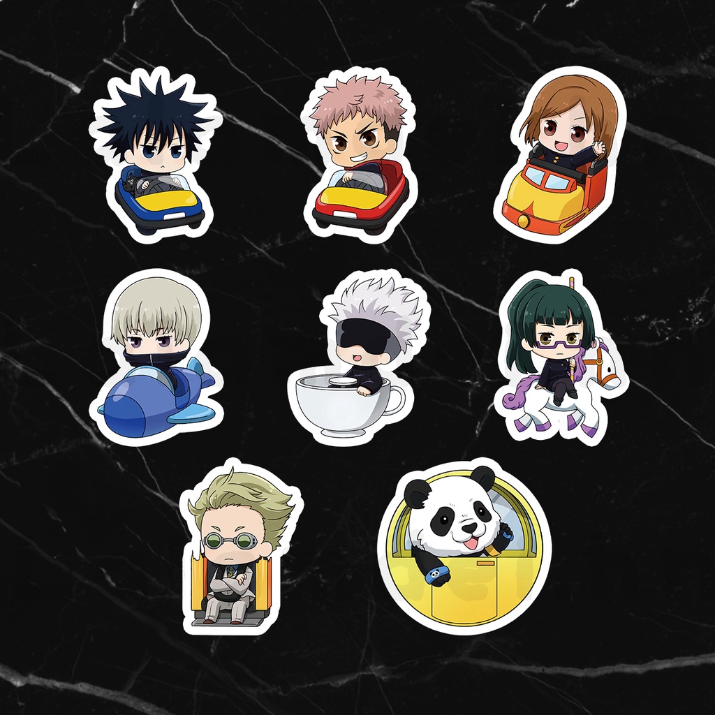 [SET 1] Bộ 8 sticker anime Jujutsu Kaisen (Chú thuật hồi chiến) trong khu vui chơi size 4 cm