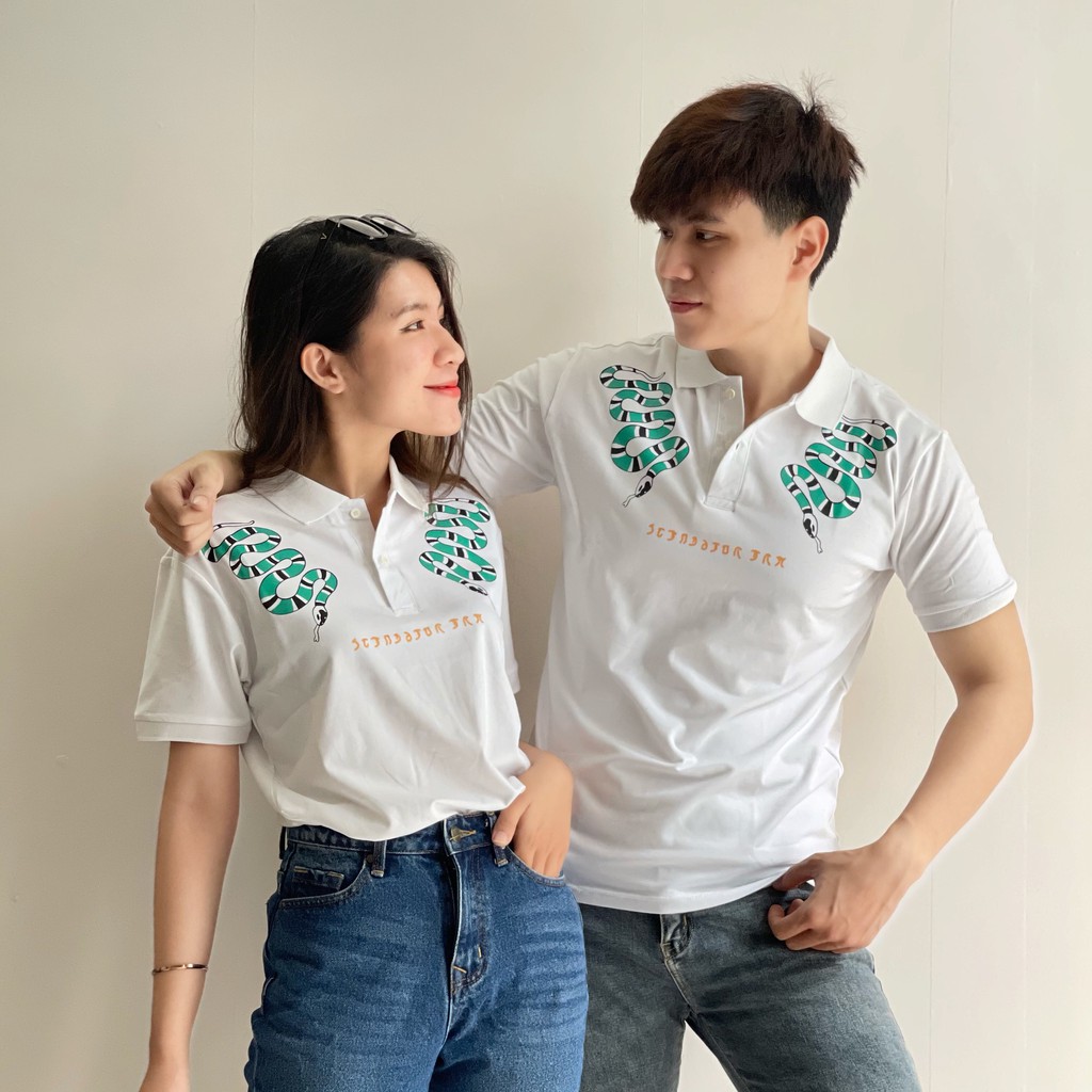 Áo phông Nam Nữ 🔅FULL SIZE🔅 Áo polo Gucci snake thêu rắn chất vải mềm mịn, thấm mồ hôi cực tốt