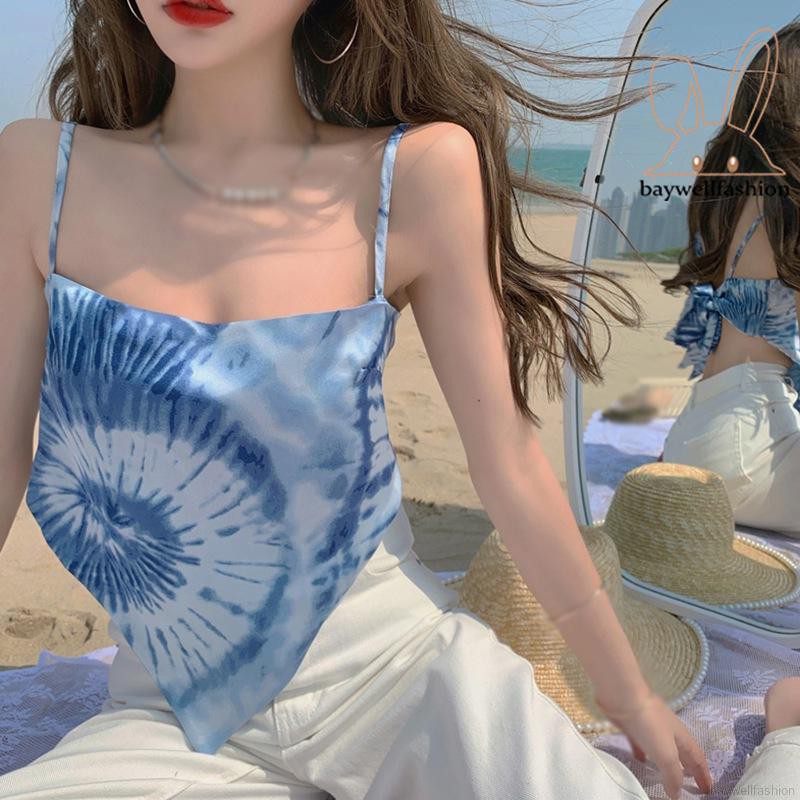 Áo Croptop Sát Nách Hoạ Tiết In Thiết Kế Hở Lưng Quyến Rũ | BigBuy360 - bigbuy360.vn