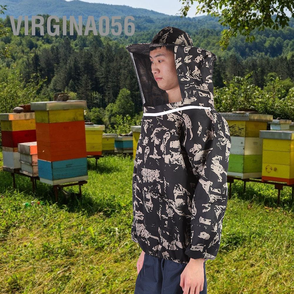 Virgina056 Beekeeping Supplies Beekeeper Protective Jacket Smock with Single Zipper Bee Suit Average Size