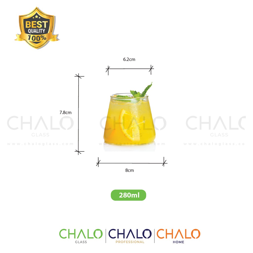 Ly thủy tinh núi lửa miệng khum 280ml - 350ml  (Thủy tinh chịu nhiệt Borosilicat) - CTR01