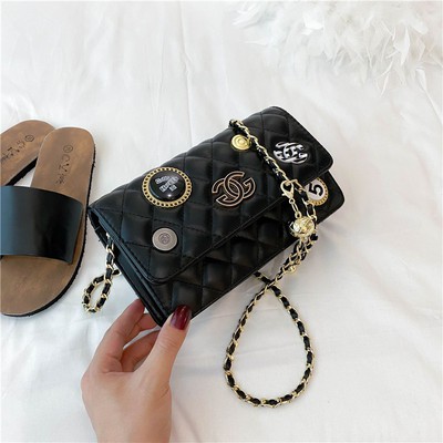 Túi xách CN thêu lưới dây chuyền kim cương huy hiệu cách điệu Ulzzang siêu xinh ❤️