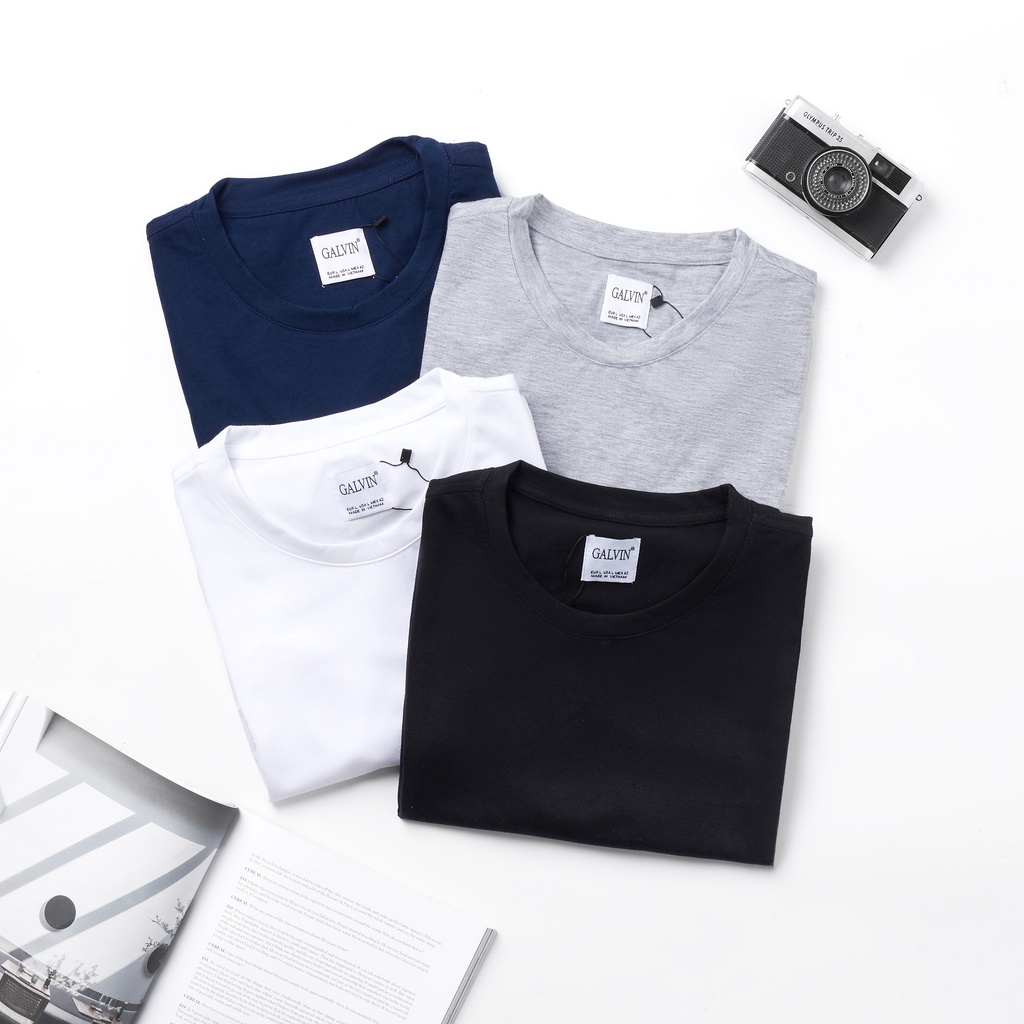 Áo thun Galvin nam cộc trơn 4 màu, phông cotton mát thấm hút mồ hôi APGV5 - LeoVatino