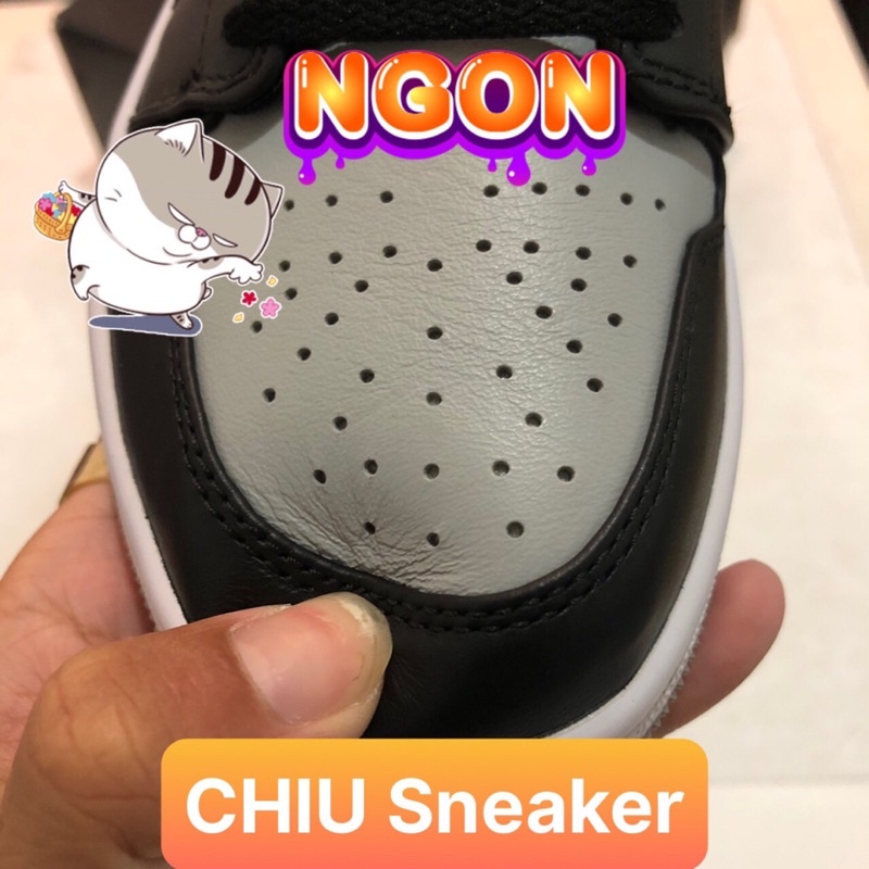 Giày thể thao cổ thấp xám trắng đen phiên bản cao cấp Giày Sneaker Jordan low smoke grey V1 cao cấp