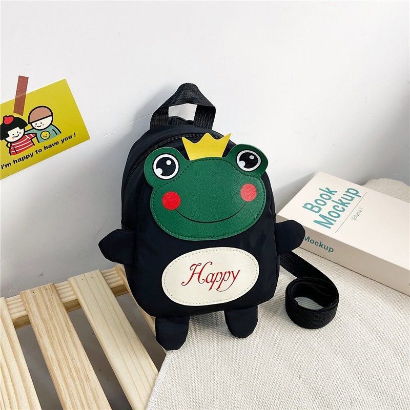 Children's backpack cartoon little frog kindergarten bag Korean style cute men's and women's bag 1-5 years old lost-proof backpack