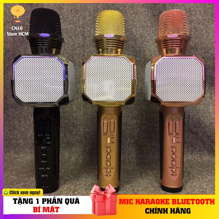 Micro karaoke bluetooth SD10 hát nhẹ nghe hay - Mic không dây chống hú 12 tháng