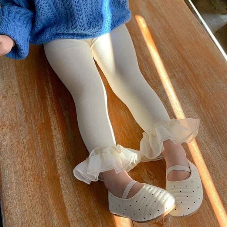 Quần Dài Phối Lưới Thời Trang Xuân Thu Cho Bé Gái