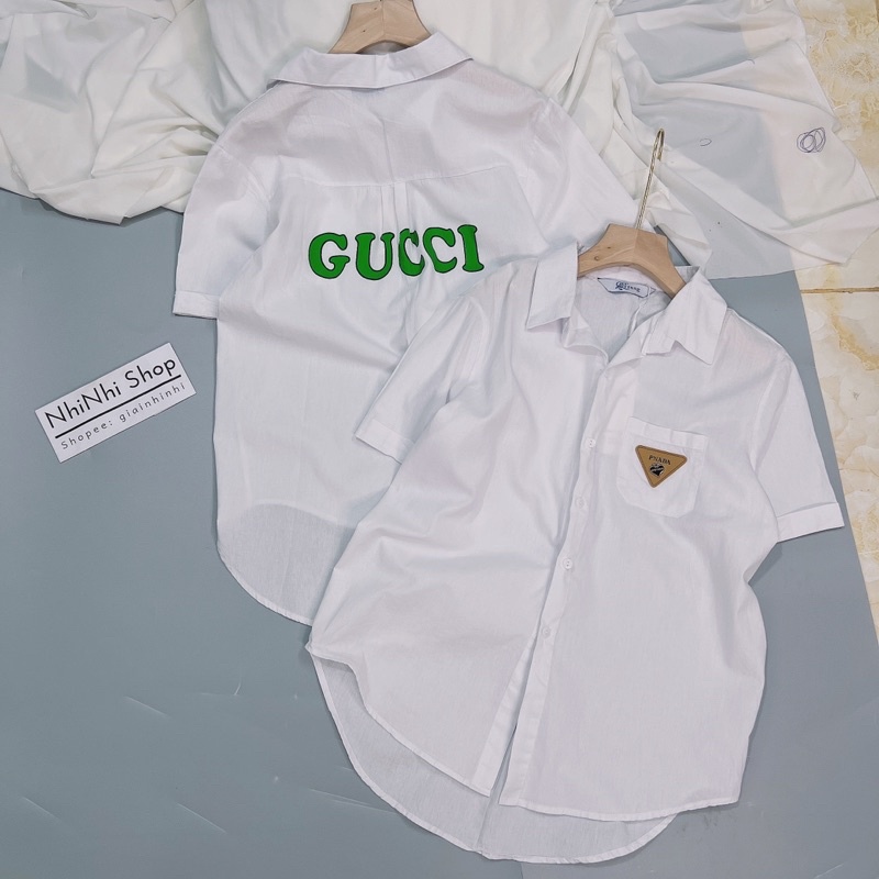 Áo sơ mi nữ tay cộc đuôi tôm form rộng, Sơ mi kiểu dáng dài dấu quần SM7012 - NhiNhi Shop