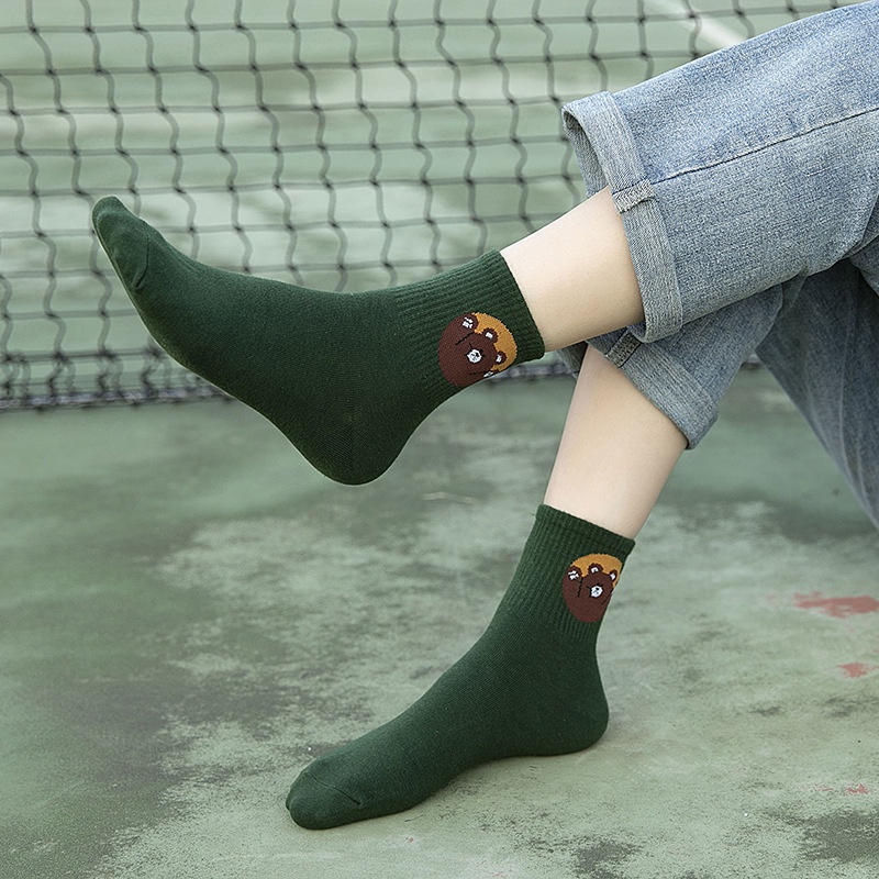 Vớ WAFNHA D68 cổ cao vừa họa tiết hoạt hình phong cách thể thao