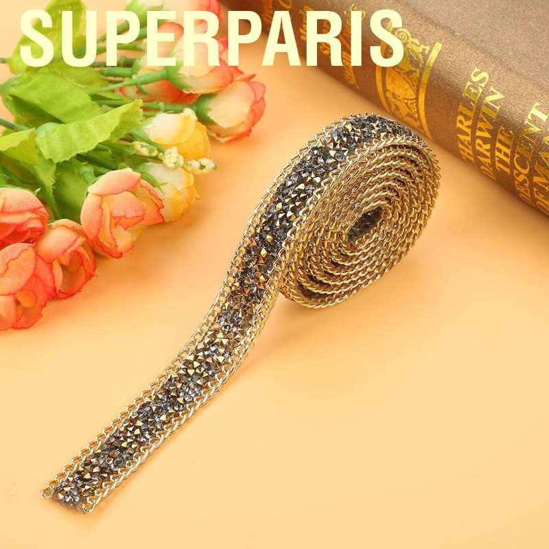 Cuộn Dây Ruy Băng Đính Đá Lấp Lánh Rộng 1 Yard 20mm Trang Trí Giày Cao Gót