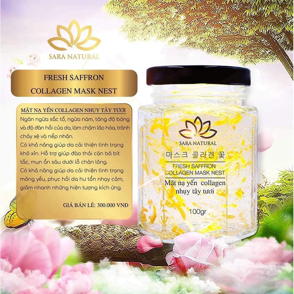 Mặt nạ yến collagen nghệ tây tươi ngừa tăng sắc tố, làm chậm lão hóa