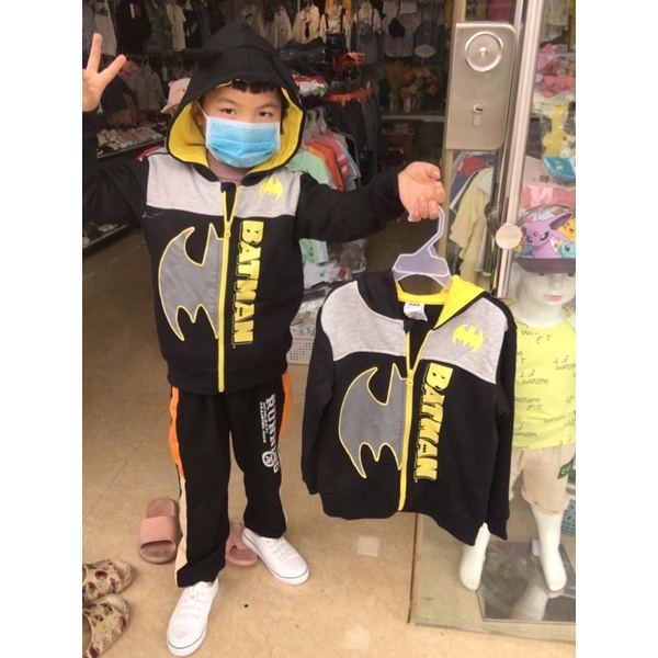 ÁO KHOÁC TRẦN BÔNG MỀM BATMAN BÉ 2–>6Y QUẢNG CHÂU