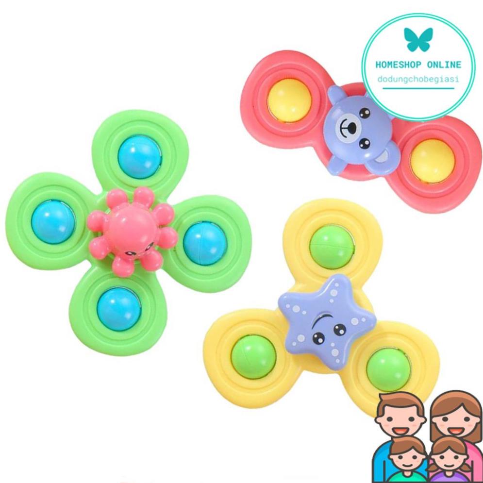 Bộ 3 Đồ Chơi Con Quay Chóng Chóng Dính Tường Cho Bé - Giúp Bé Tránh Xa Điện Thoại