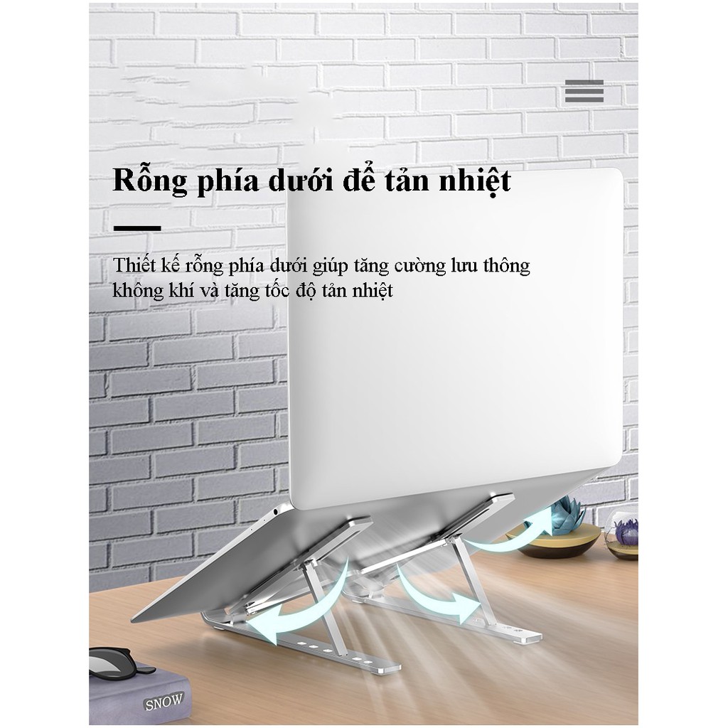 Giá đỡ PISEN V1 Alloy - ( LS-ZJ14) , cho Mac &amp; Laptop, Siliver - Hàng chính hãng