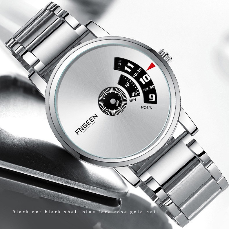 Đồng hồ nam FNGEEN F023F Mặt tròn thiết kế đẹp mắt, sáng bóng dành cho phái mạnh tự tin, mạng mẽ và thời trang Dây thép