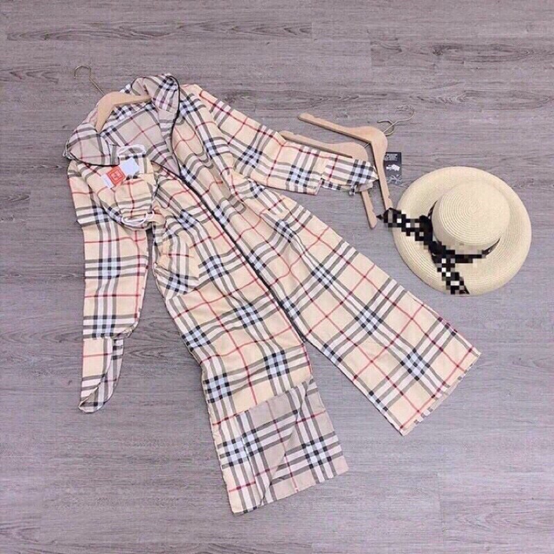 Áo chống nắng Nữ kẻ cao cấp dáng dài fullsize 45-60kg | BigBuy360 - bigbuy360.vn