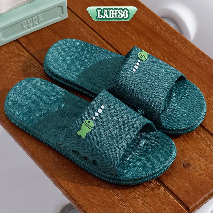Dép nữ quai ngang LADISO chất liệu cao su non  êm chân mang trong nhà tolet chống trượt - TT371
