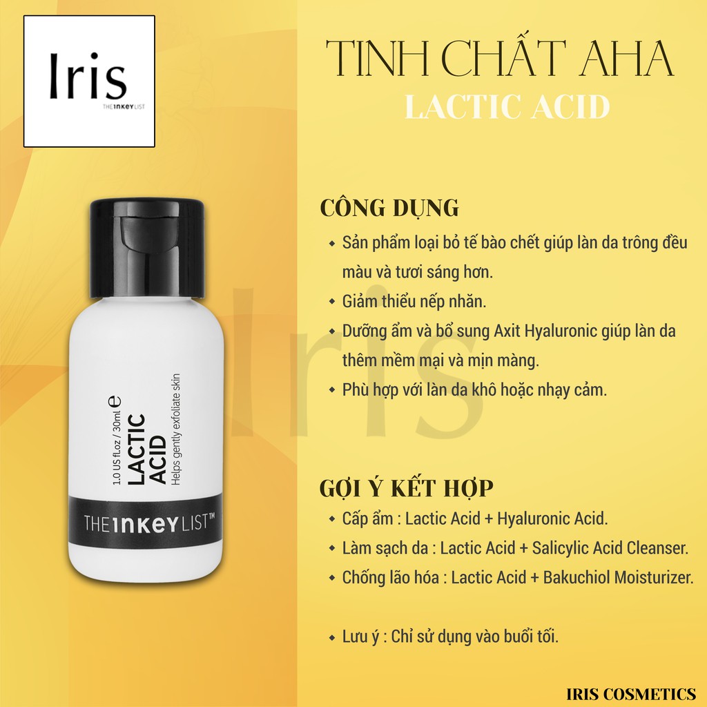 (BILL CANADA) Tinh Chất Tẩy Tế Bào Chết AHA Lactic Acid The INKEY List