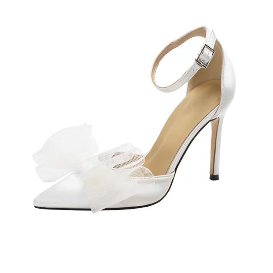 Giày cao gót đính nơ to A19