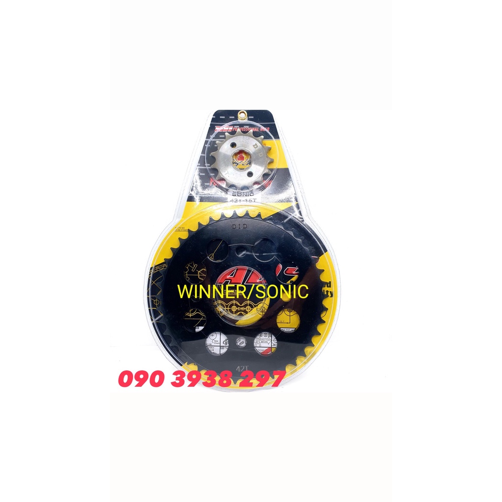[HCM][HÀNG HOT] Bộ Nhông Sên Dĩa DID Dĩa Vàng Cho Dòng Xe Côn Tay Của HONDA Winner, Sonic ( Vỉ theo bộ)