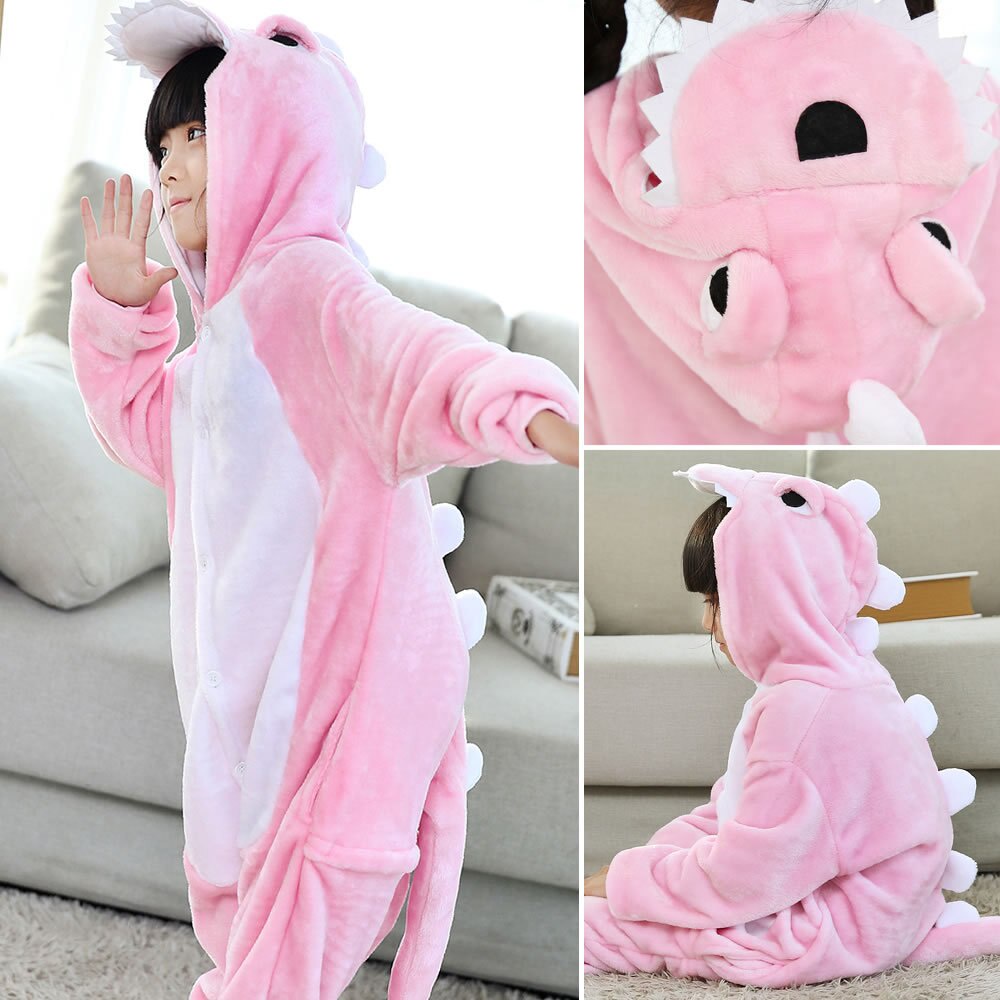 Bộ Đồ Ngủ Liền Thân Hình Khủng Long Hoạt Hình Giữ Ấm Cho Bé