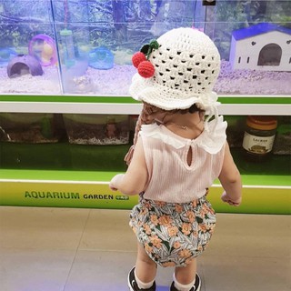 Nón bèo len bím dài quả cherry