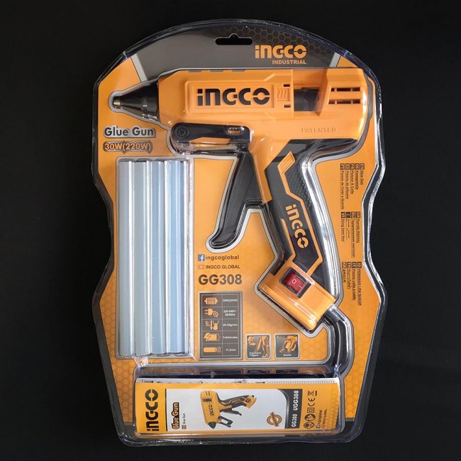 30-220W Súng bắn keo nến công nghiệp INGCO GG308 | Máy bắn keo mini cầm tay