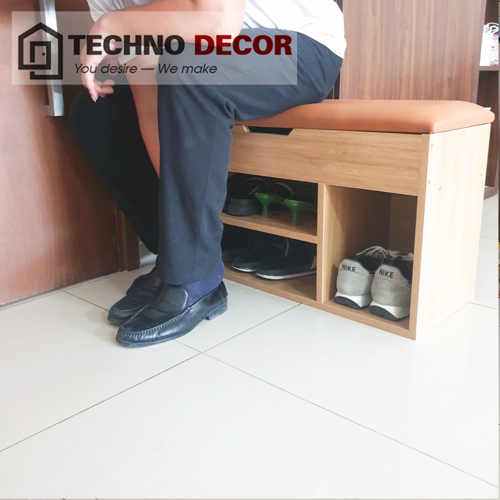 Kệ Gỗ Để Giày Dép Có Nắp Kệ Giầy Gỗ Dễ Dàng Tháo Lắp Chống Mối Mọt TechnoDecor TG0010