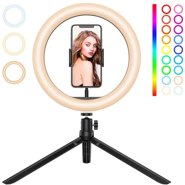 SALE ĐÈN 26cm +kẹp+chân để bàn LIVESTREAM ĐÈN LIVE STREAM make up trang điểm VIDEO Sản Phẩm