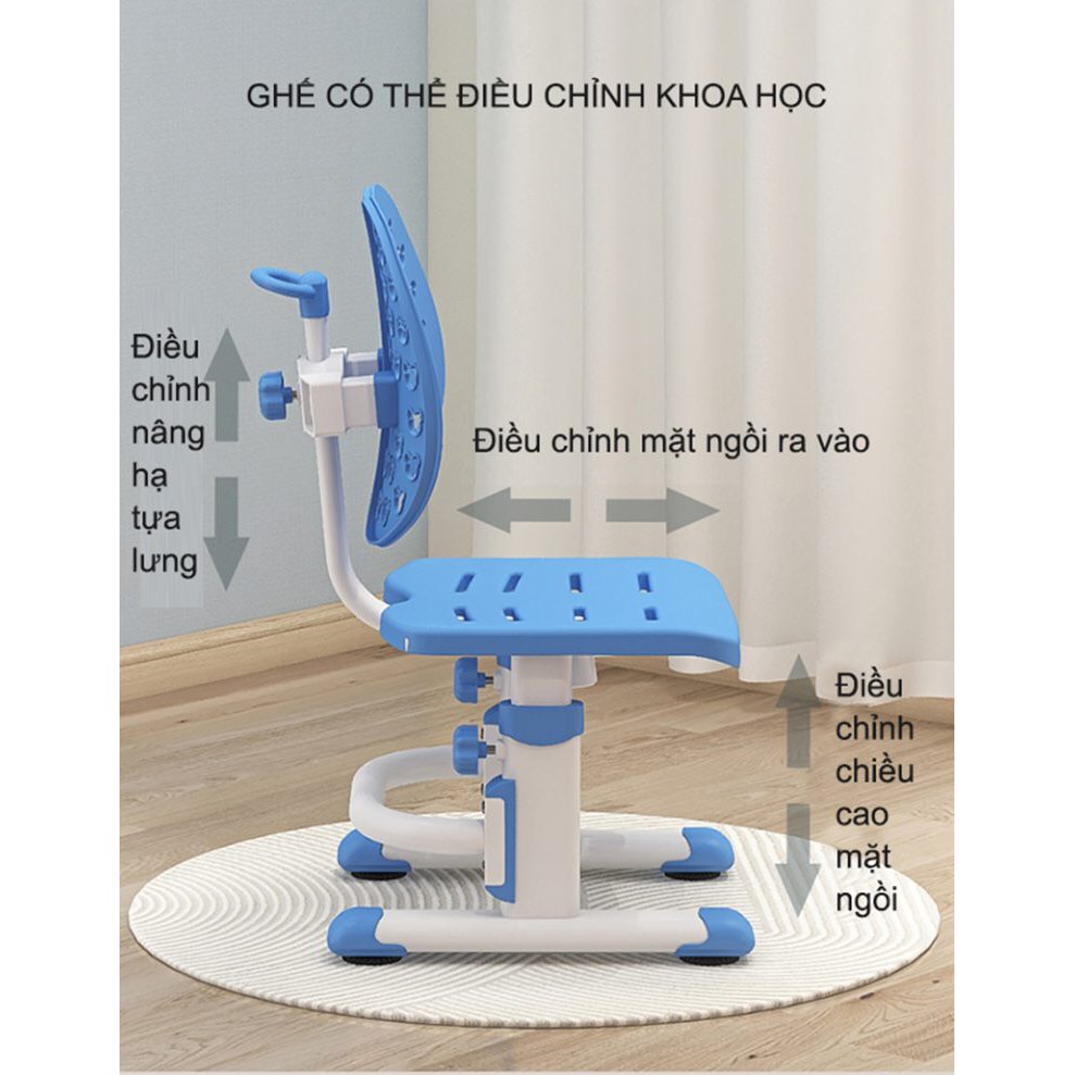 Bộ bàn ghế học sinh chống gù, chống cận cho bé CAYABE CB-004 dài 80cm màu xanh/ hồng