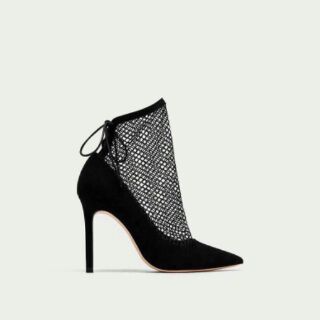 Giày cao gót pha lưới dạng boot