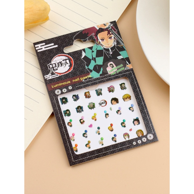 Nhãn Dán Móng Tay Hóa Trang Nhân Vật Hoạt Hình Demon Slayer
