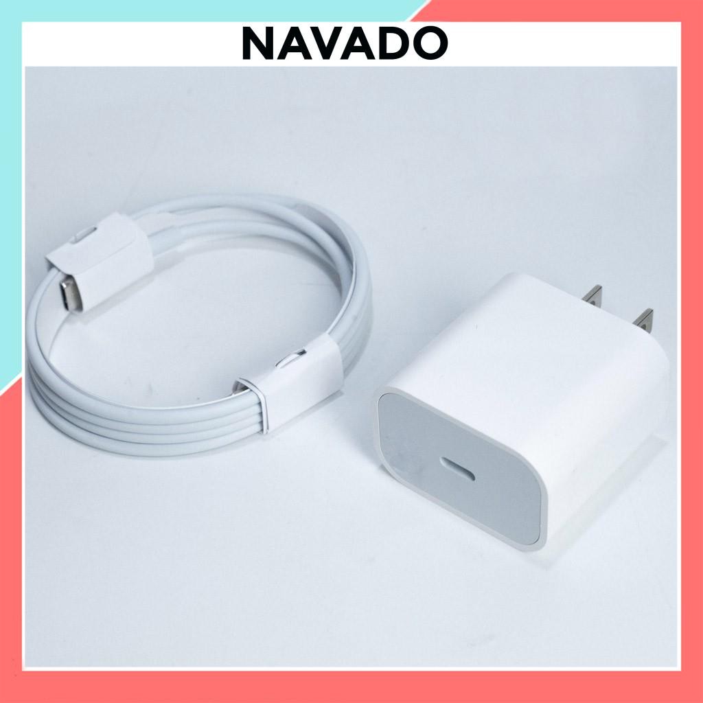 Bộ sạc nhanh iphone 20W Củ sạc dây sạc iphone cáp Type C sang to Lightning USB-C công nghệ PD 20W NAVADO