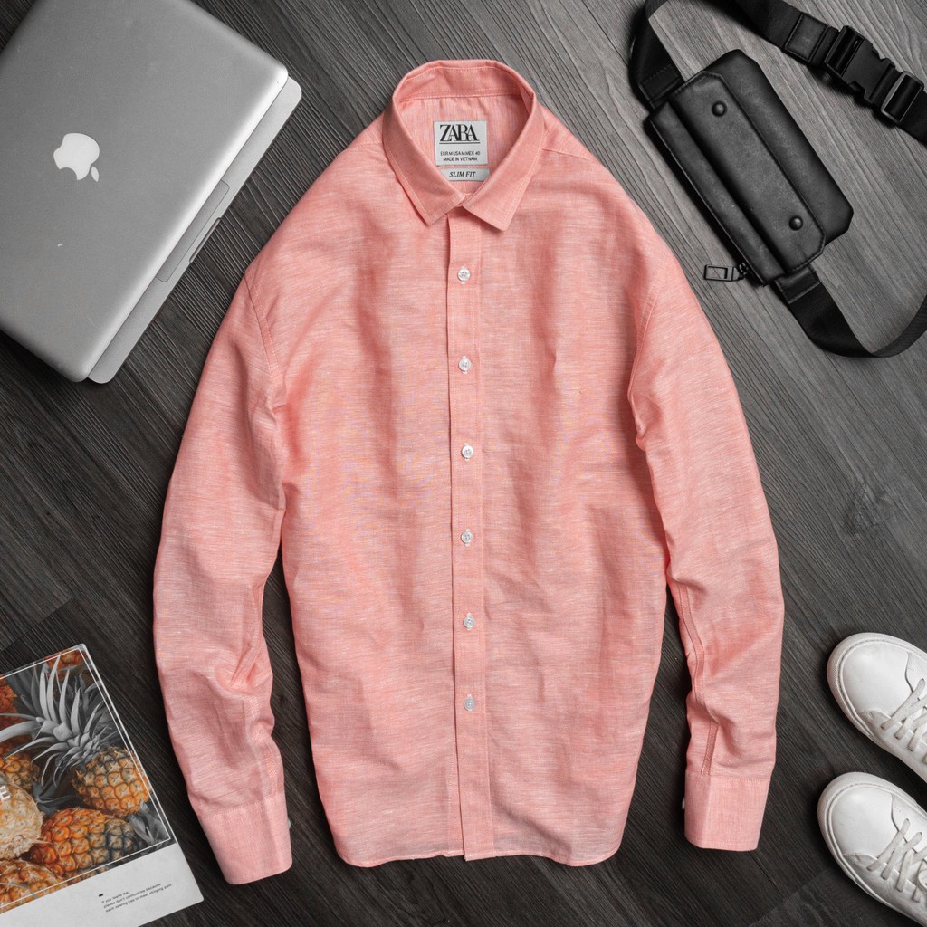 Áo sơ mi nam dài tay cổ bẻ vải linen cao cấp dày dặn mềm mịn không nhăn dáng ôm chuẩn form ASM04