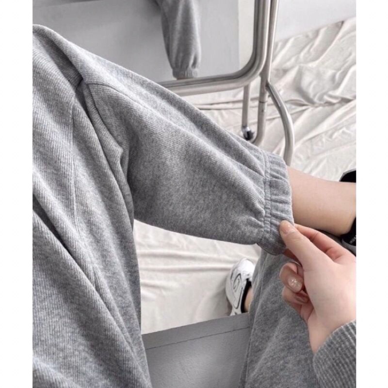 QUẦN JOGGER CẠP CHUN BO GẤU VẢI NỈ THUN DA CÁ,QUẦN BOOM ỐNG RỘNG BO GẤU SIÊU HOT