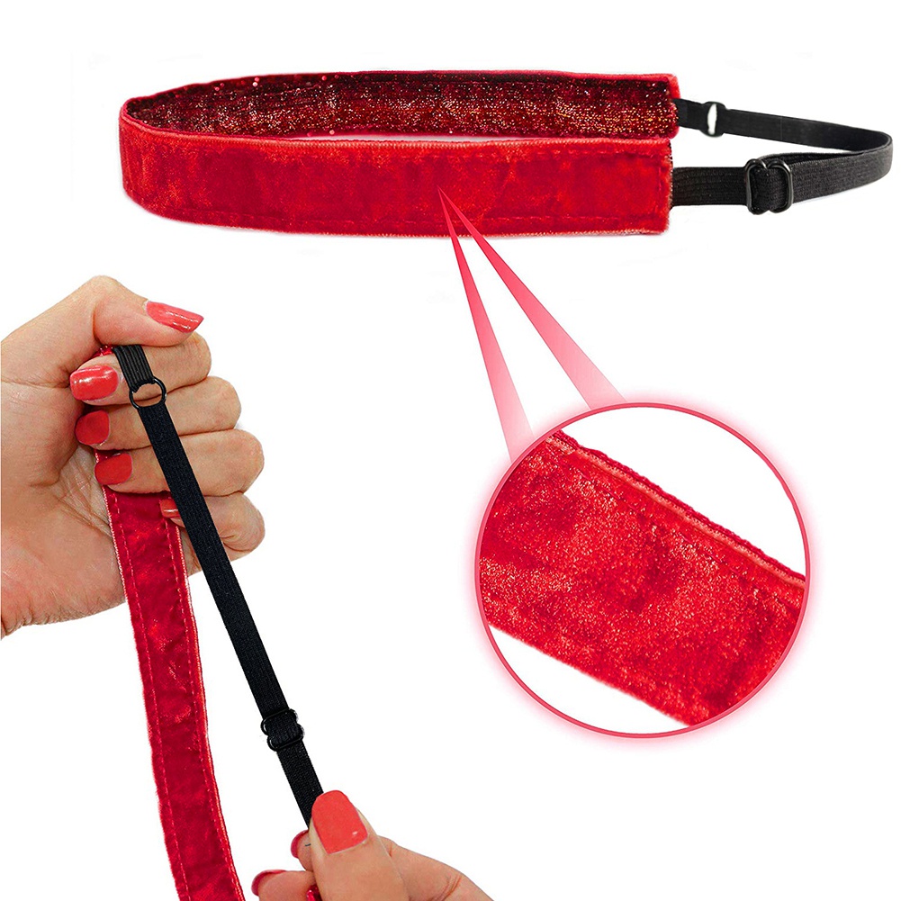 Băng Đô Thể Thao Co Giãn Chống Trượt Đính Kim Tuyến Lấp Lánh Thời Trang Cho Bé