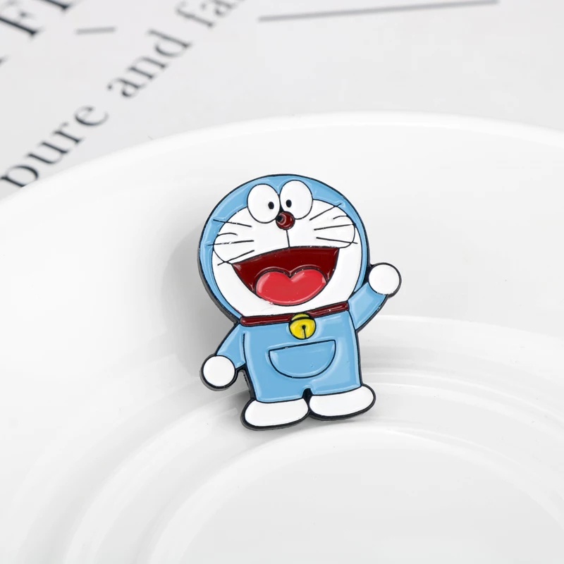 Pin cài áo Doraemon mèo máy thông minh nhân vật Doraemon Dorami Nobita Shizuka Jaian Suneo - GC111