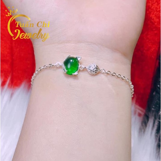 Lắc Tay Nữ  FREESHIP Vòng Tay Hồ Ly Bạc Dành Cho Nữ ,Bạc Ta Chuẩn Đẹp Kết Hợp Đá Phong Thủy Theo Mệnh