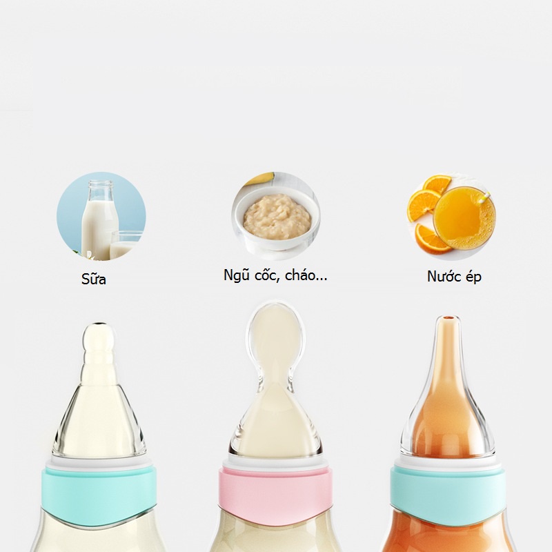 Bình ăn dặm 3 trong 1 silicon dung tích 70ml