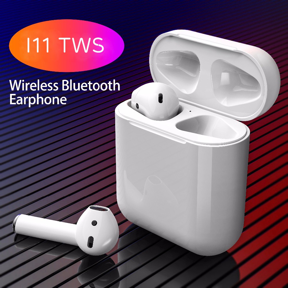tai nghe bluetooth không dây cao cấp I11 Âm Thanh Hay Bass Mạnh Hai Bên Tai Nghe Đàm Thoại To Rõ, Rút Ra Tự Động Kết Nối