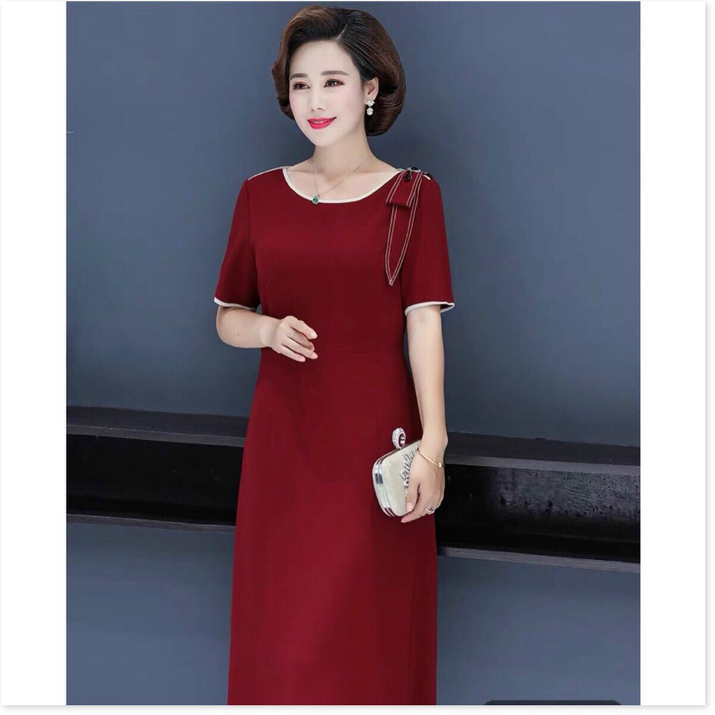 ĐẦM COTTON LẠNH SUÔNG VAI NƠ CÀI PHỤ KIỆN THỜI TRANG MỚI KME