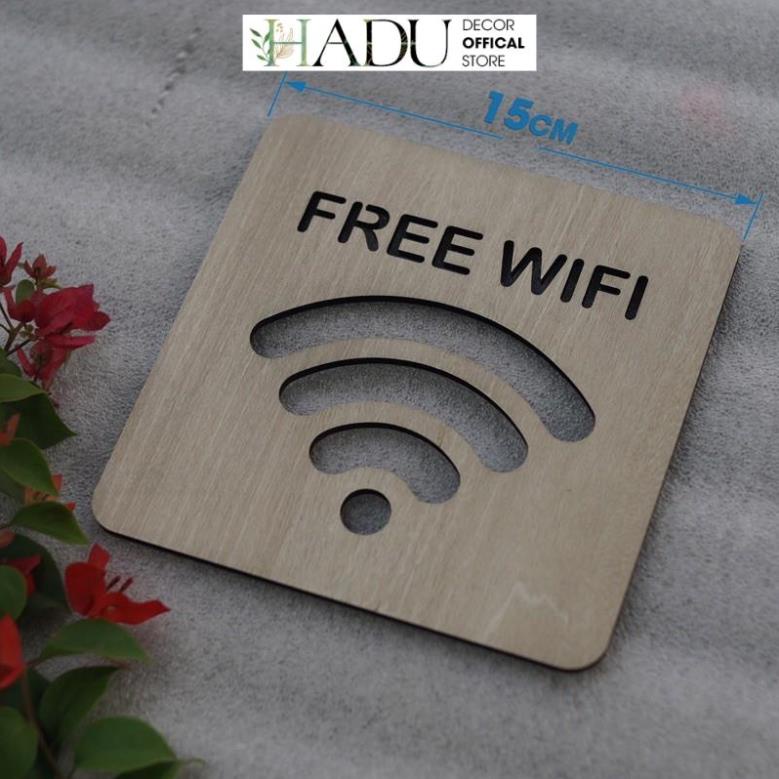 Bảng Gỗ Decor Quán Free Wifi trang trí cao cấp hiện đại - HaduDecor